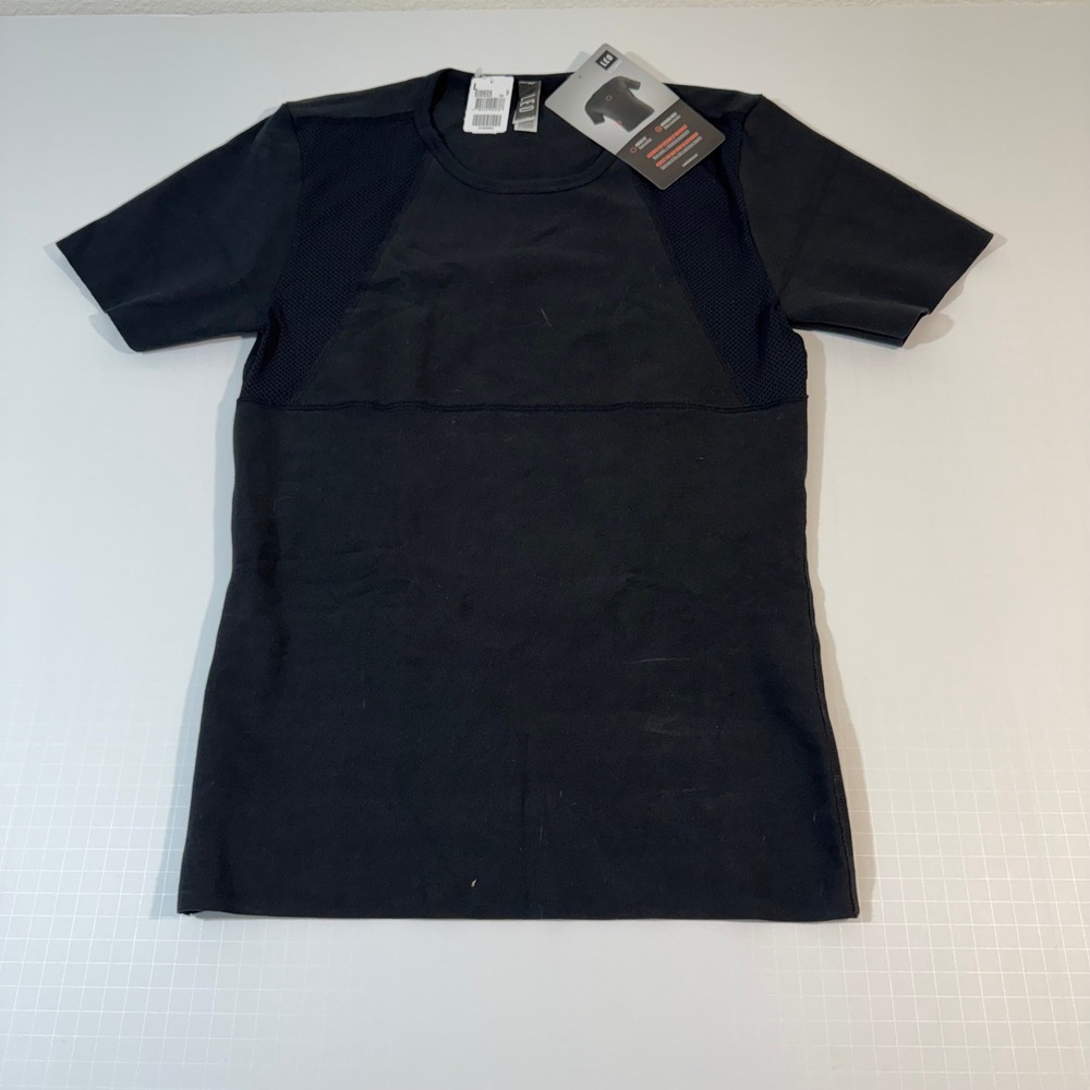 Leo Shaper Shirt Mens Large Black New Moderate Compression Crew Neck 035024